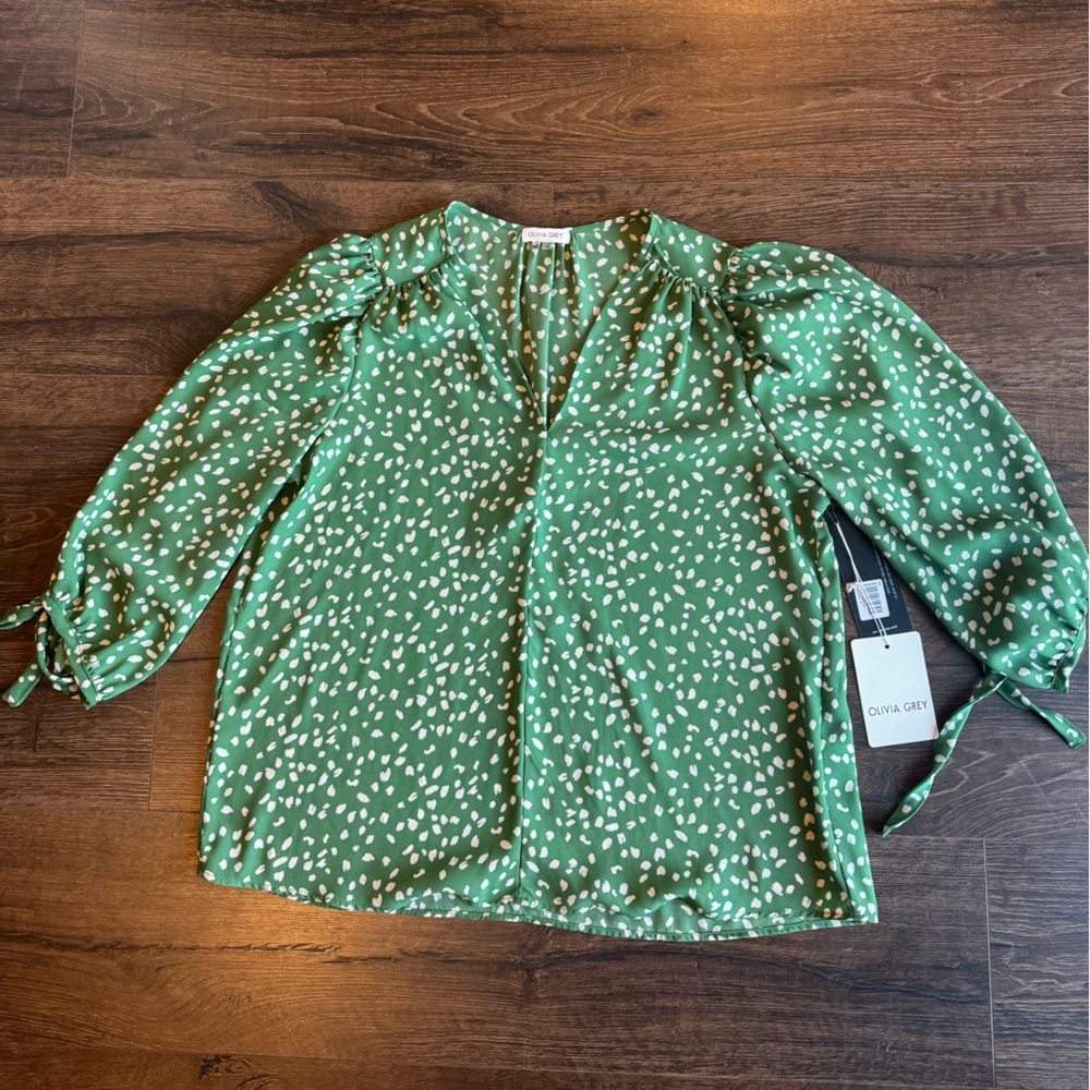 Olive & Oak Green Patterned Blouse
